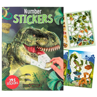 LIBRO PEGATINAS POR NUMEROS DINO WORLD