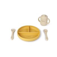 Set alimentación silicona mostaza