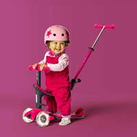 Patinete Mini Micro 4 en 1 Deluxe LED Rosa