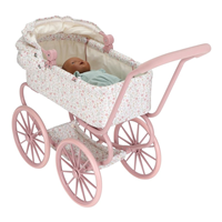 Carrito muñecas metal flores