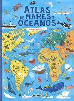 atlas de mares y oceanos con pegatinas