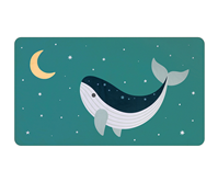 Toalla Playa Microfibra Whale Teal