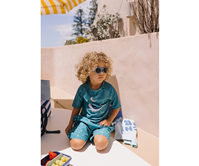 Camiseta Protección Solar Whale Teal 12-18 meses