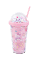 Vaso Pajita 450ml Hello Kitty Rosa