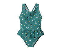 Bañador Cruzado con Volantes Whale Teal 4-5 años