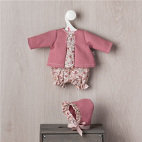 Conjunto 36cm camisa, pñololo y capota fresa