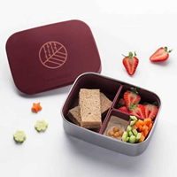 Caja Lunch Acero Inox Eco Rascals Burdeos