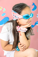 Gafas infantiles azul claro con turbante Ballenas