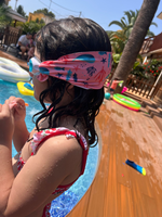 Gafas infantiles azul claro con turbante Ballenas