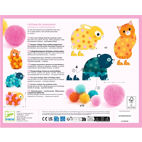Collage de pompones Animales y círculos de pompones