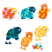 Collage de pompones Animales y círculos de pompones