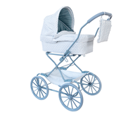 Coche Muñecas Plegable Vichy Azul